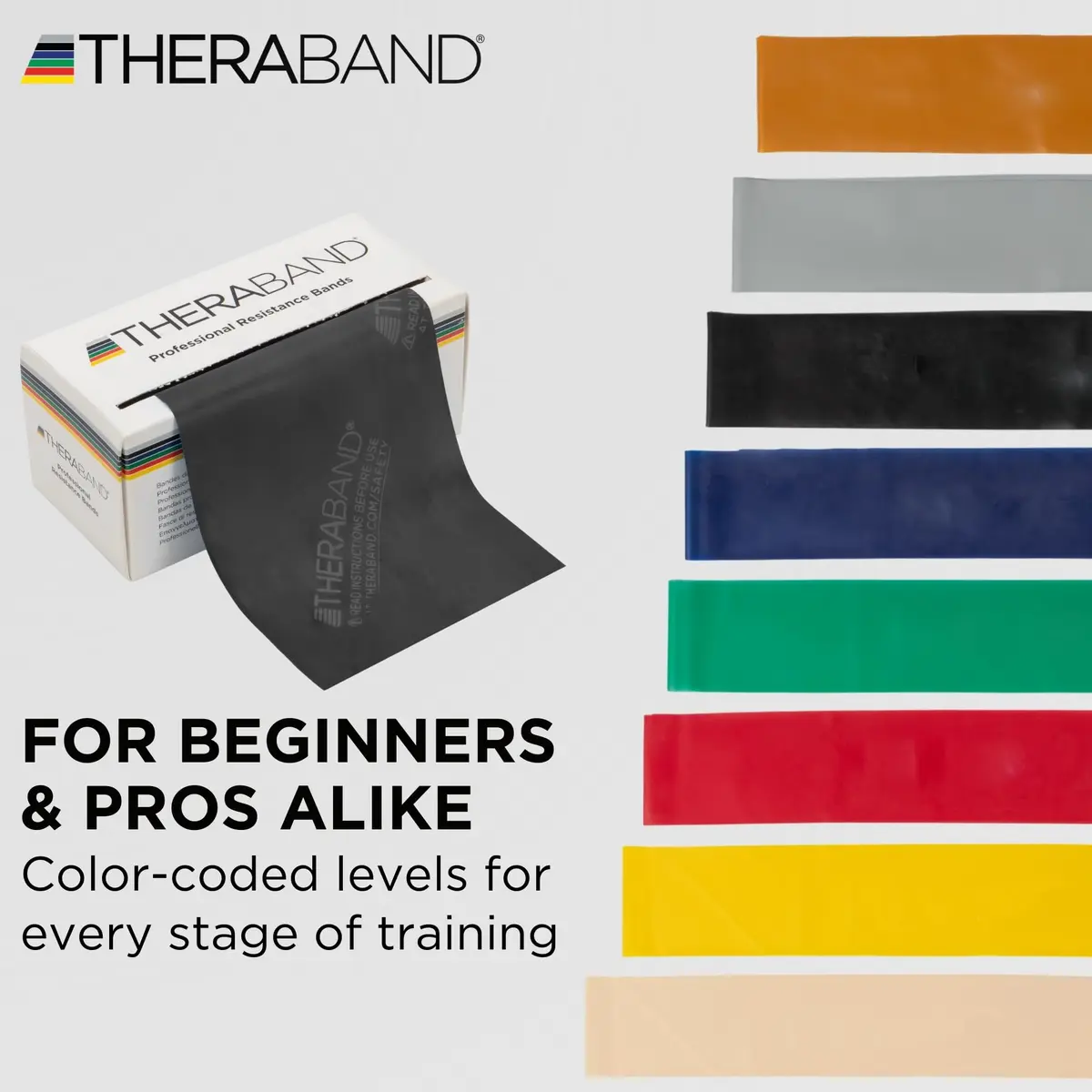 THERABAND Resistance Band Black, Special Heavy, 6-Yard Roll | Latex Exercise & Rehab Band - view 7
