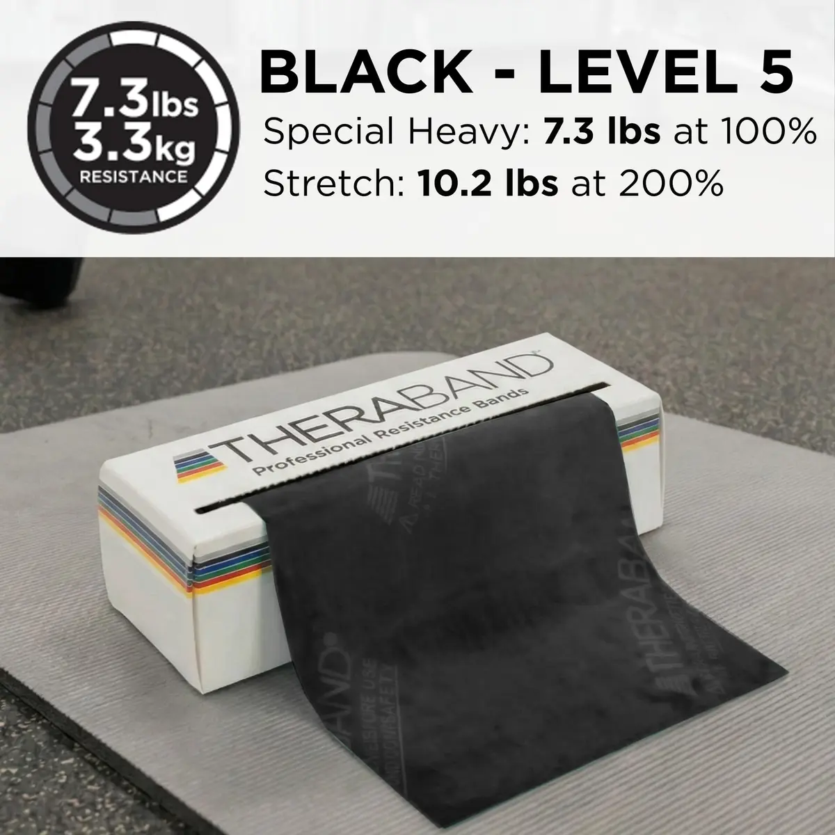 THERABAND Resistance Band Black, Special Heavy, 6-Yard Roll | Latex Exercise & Rehab Band - view 3