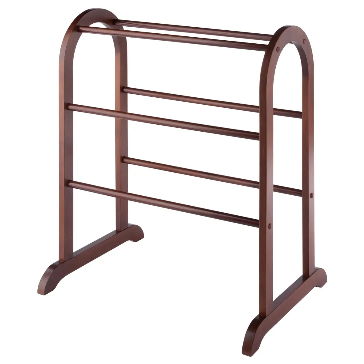 Winsome Eleanor Quilt Rack with 6 Rungs, Antique Walnut 76.2 cm (30 in) H | Freestanding Blanket Organizer - main product image