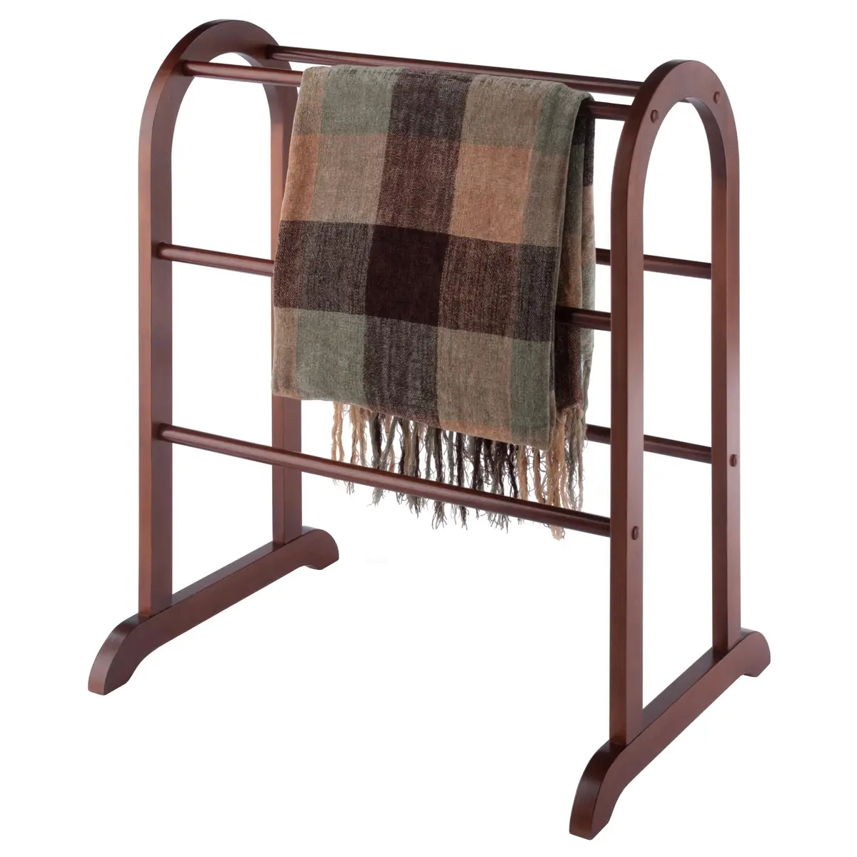 Winsome Eleanor Quilt Rack with 6 Rungs, Antique Walnut 76.2 cm (30 in) H | Freestanding Blanket Organizer - view 3