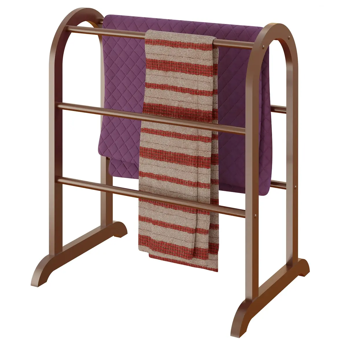 Winsome Eleanor Quilt Rack with 6 Rungs, Antique Walnut 76.2 cm (30 in) H | Freestanding Blanket Organizer - view 4
