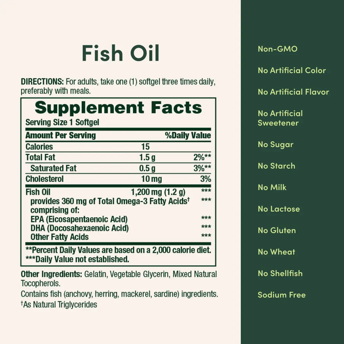 Nature's Bounty Fish Oil Omega 3 Supplements 1200 Mg (360 Mg Omega-3) 200 Softgels | Supports Heart Health - view 5