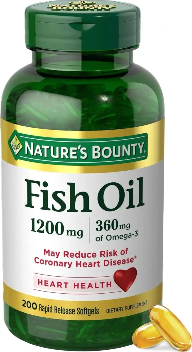 Nature's Bounty Fish Oil Omega 3 Supplements 1200 Mg (360 Mg Omega-3) 200 Softgels | Supports Heart Health - main product image