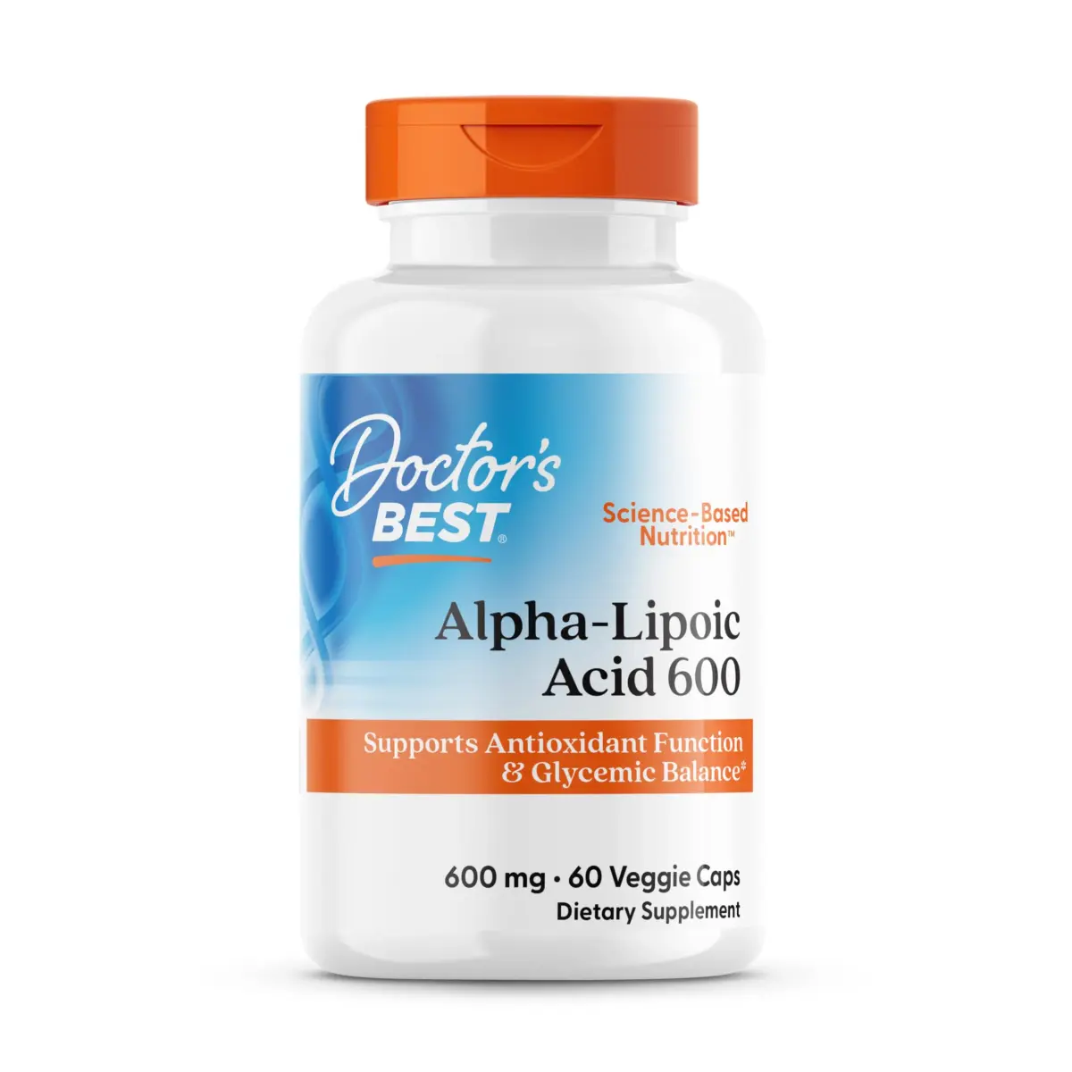 Doctor's Best Alpha-Lipoic Acid 600mg 60 Veggie Caps | Antioxidant Support for Cellular Function - main product image