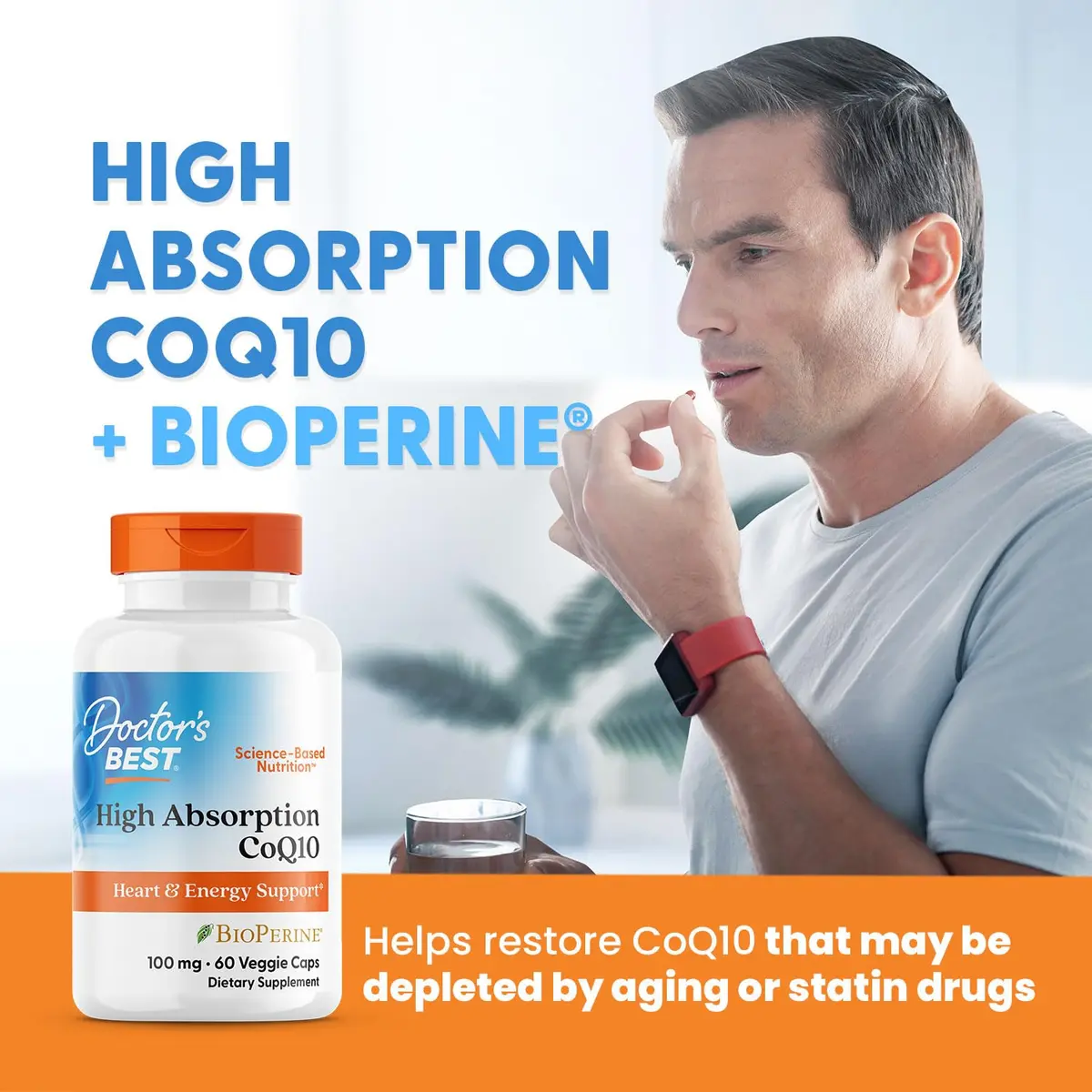 Doctor's Best High Absorption CoQ10 with BioPerine 100 mg 60 Veggie Caps | Cellular Energy & Heart Health Support - view 5