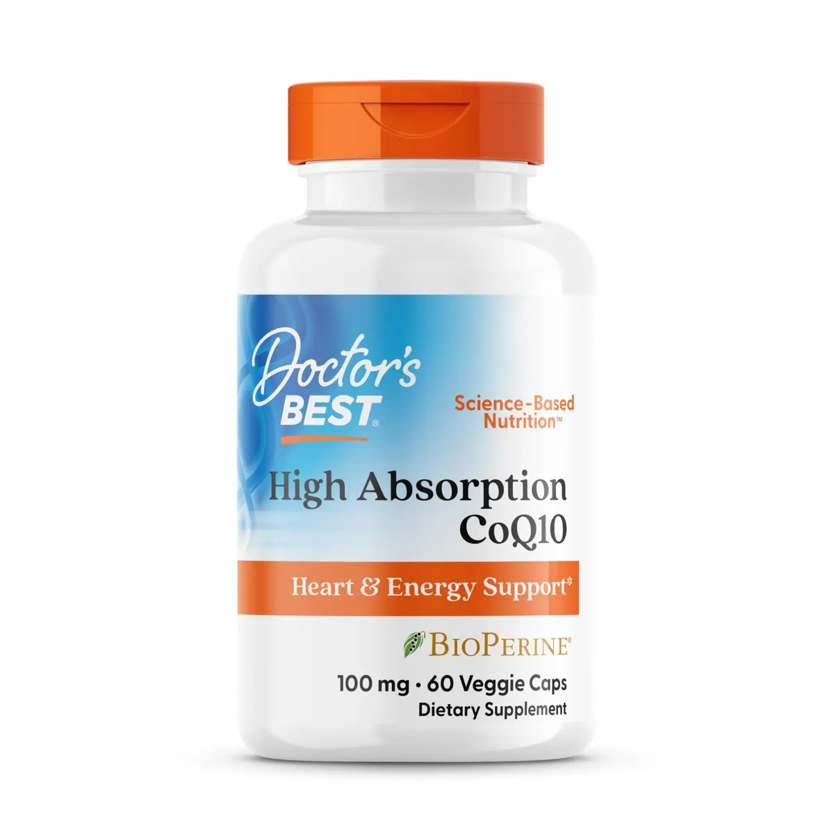 Doctor's Best High Absorption CoQ10 with BioPerine 100 mg 60 Veggie Caps | Cellular Energy & Heart Health Support - main product image