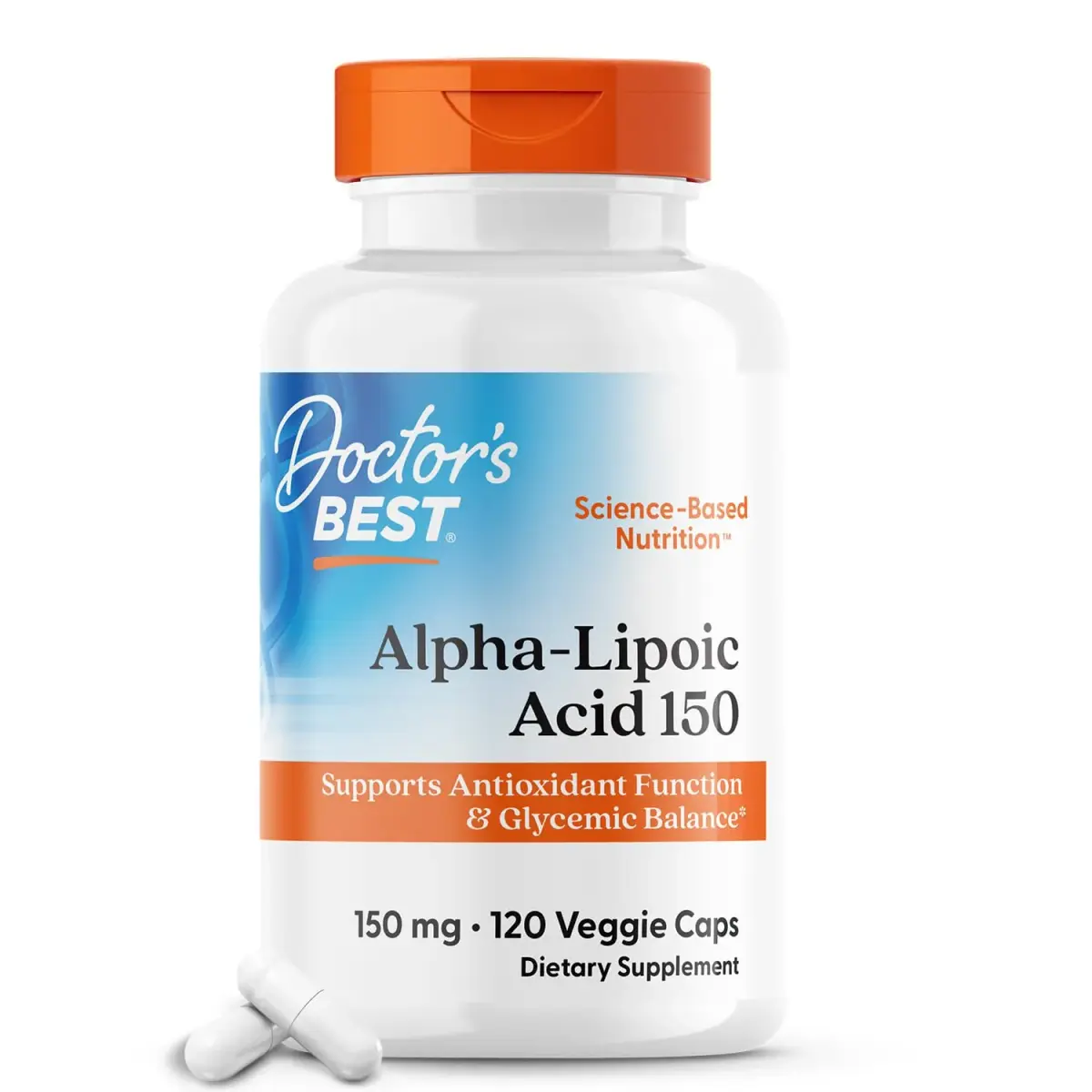 Doctor's Best Alpha Lipoic Acid Supplement 150mg, 120 Veggie Caps | Antioxidant Support for Cellular Function - main product image