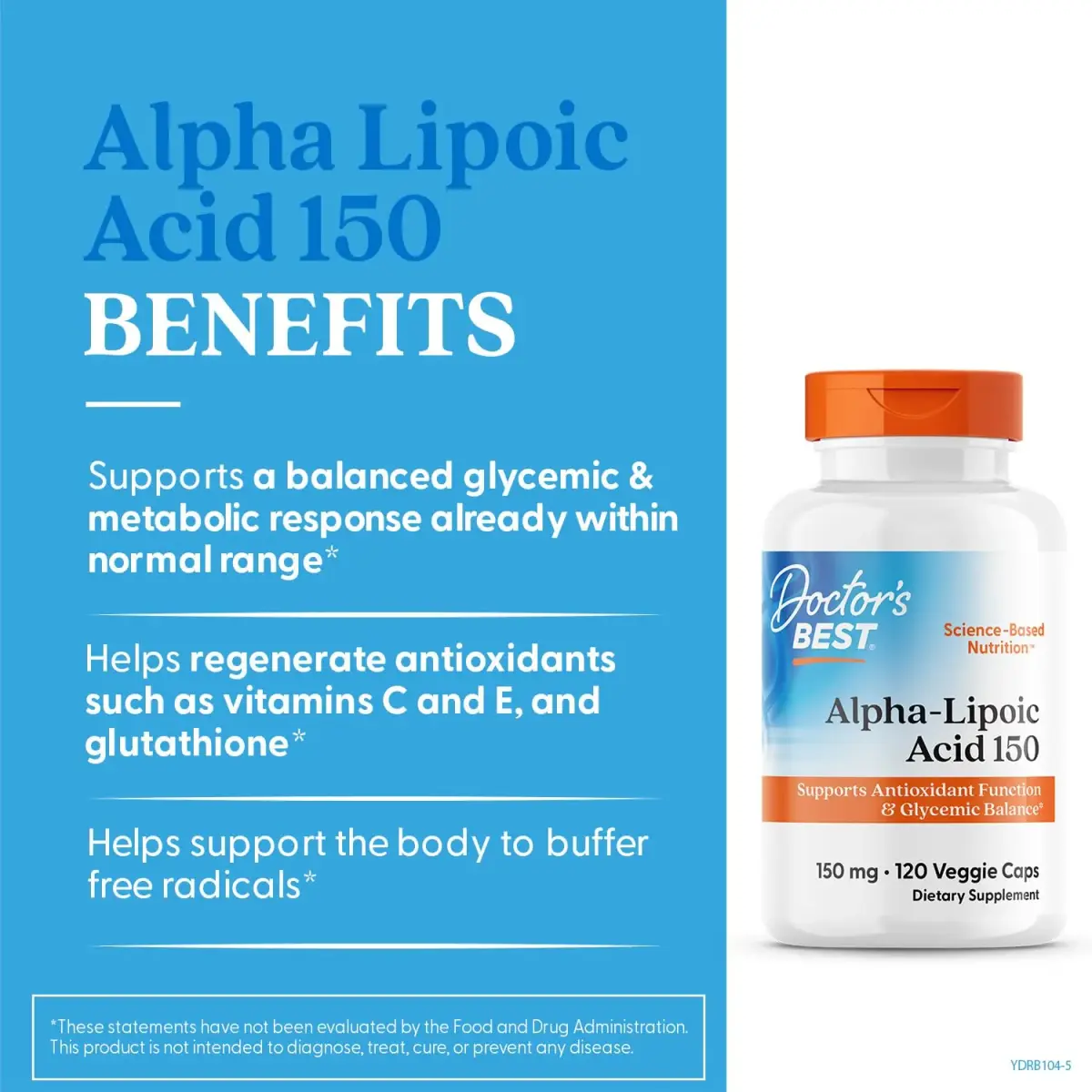 Doctor's Best Alpha Lipoic Acid Supplement 150mg, 120 Veggie Caps | Antioxidant Support for Cellular Function - view 2