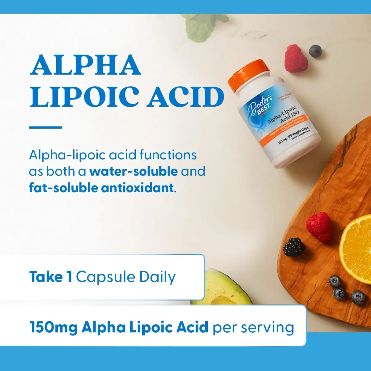 Doctor's Best Alpha Lipoic Acid Supplement 150mg, 120 Veggie Caps | Antioxidant Support for Cellular Function - view 4