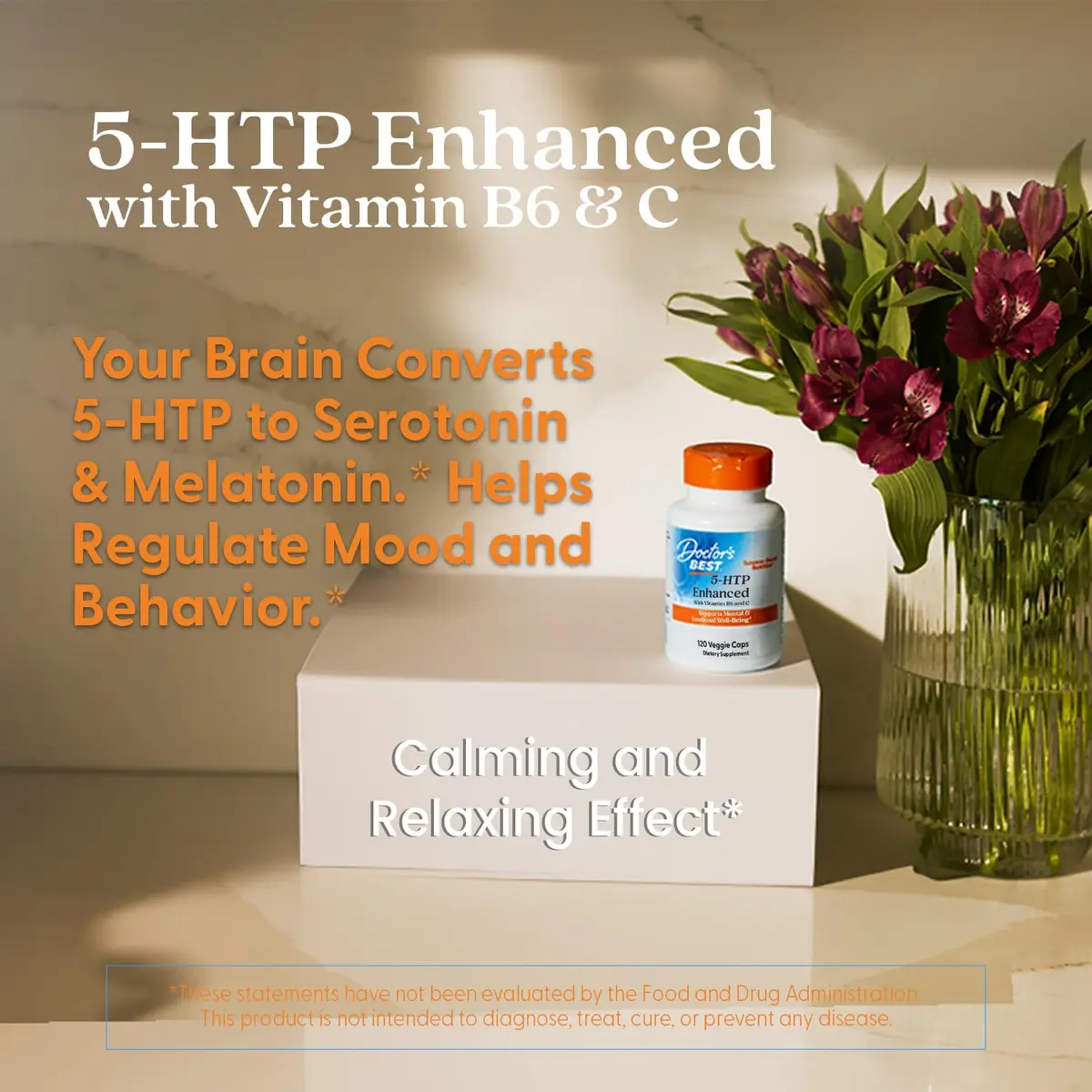 Doctor's BEST 5-HTP Enhanced with Vitamins B6 & C, Non-GMO, 120 Veg Caps | Supports Mood & Sleep - view 4