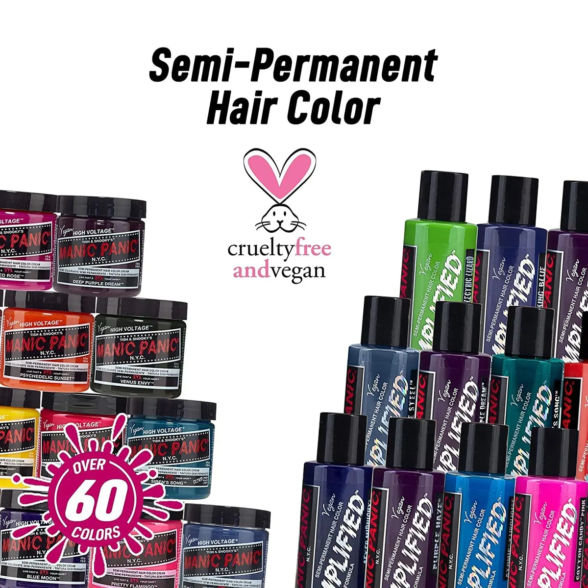 MANIC PANIC Hot Hot Pink Amplified Semi-Permanent Hair Dye 118ml (4 Fl Oz) | Glows Under Blacklight - view 6