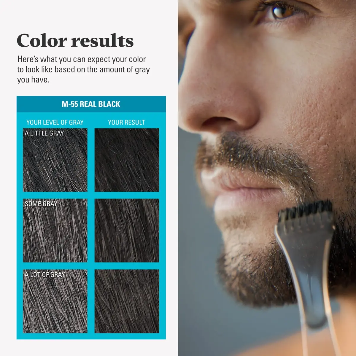Just For Men Mustache & Beard Real Black M-55 (3-Pack) | Ammonia-Free Facial Hair Color - view 6