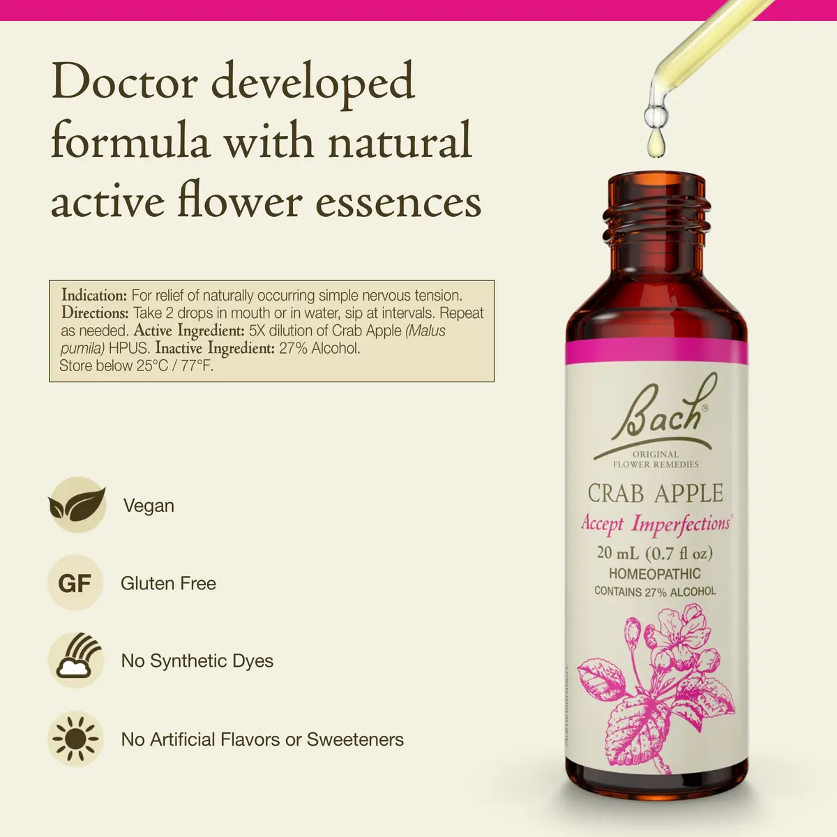 Bach Flower Remedies Crab Apple 20ml | Natural Emotional Balance Support - view 2