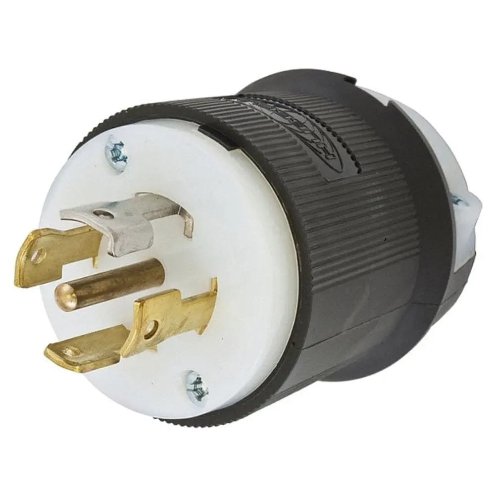 Hubbell L21-30P 30A 120/208V AC 4-Pole 5-Wire Twist-Lock Industrial Male Plug | Black/White Nylon - main product image