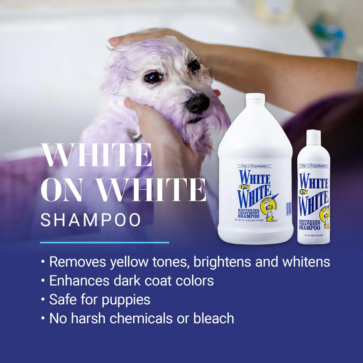 Chris Christensen White on White Whitening Dog Shampoo 473ml (16 fl oz) | Optic Intensifying Treatment for All Coats - view 2