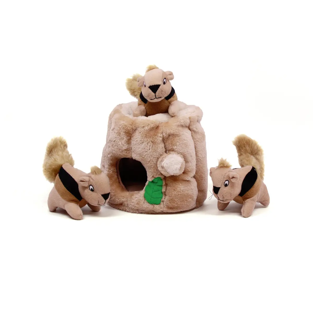 Outward Hound Hide-A-Squirrel Plush Squeaky Dog Toy Large 10.5 x 7.5 inches | Interactive Puzzle for Dogs - view 4