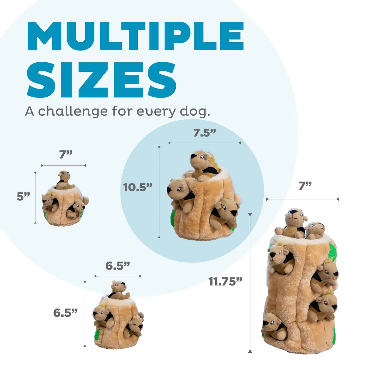 Outward Hound Hide-A-Squirrel Plush Squeaky Dog Toy Large 10.5 x 7.5 inches | Interactive Puzzle for Dogs - view 6