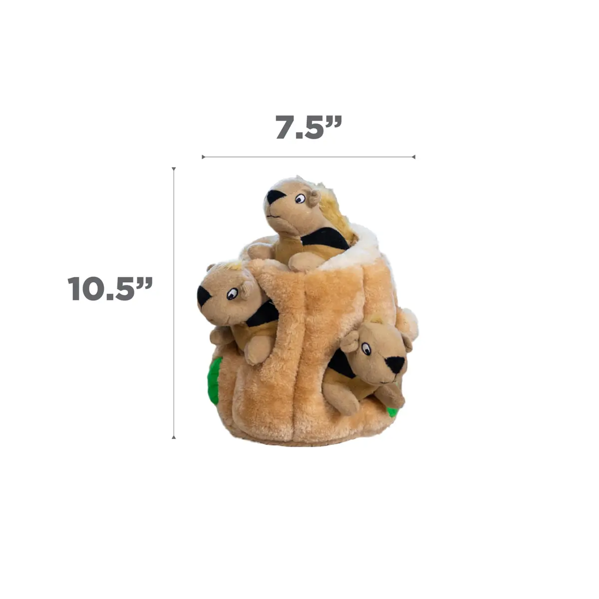 Outward Hound Hide-A-Squirrel Plush Squeaky Dog Toy Large 10.5 x 7.5 inches | Interactive Puzzle for Dogs - view 8