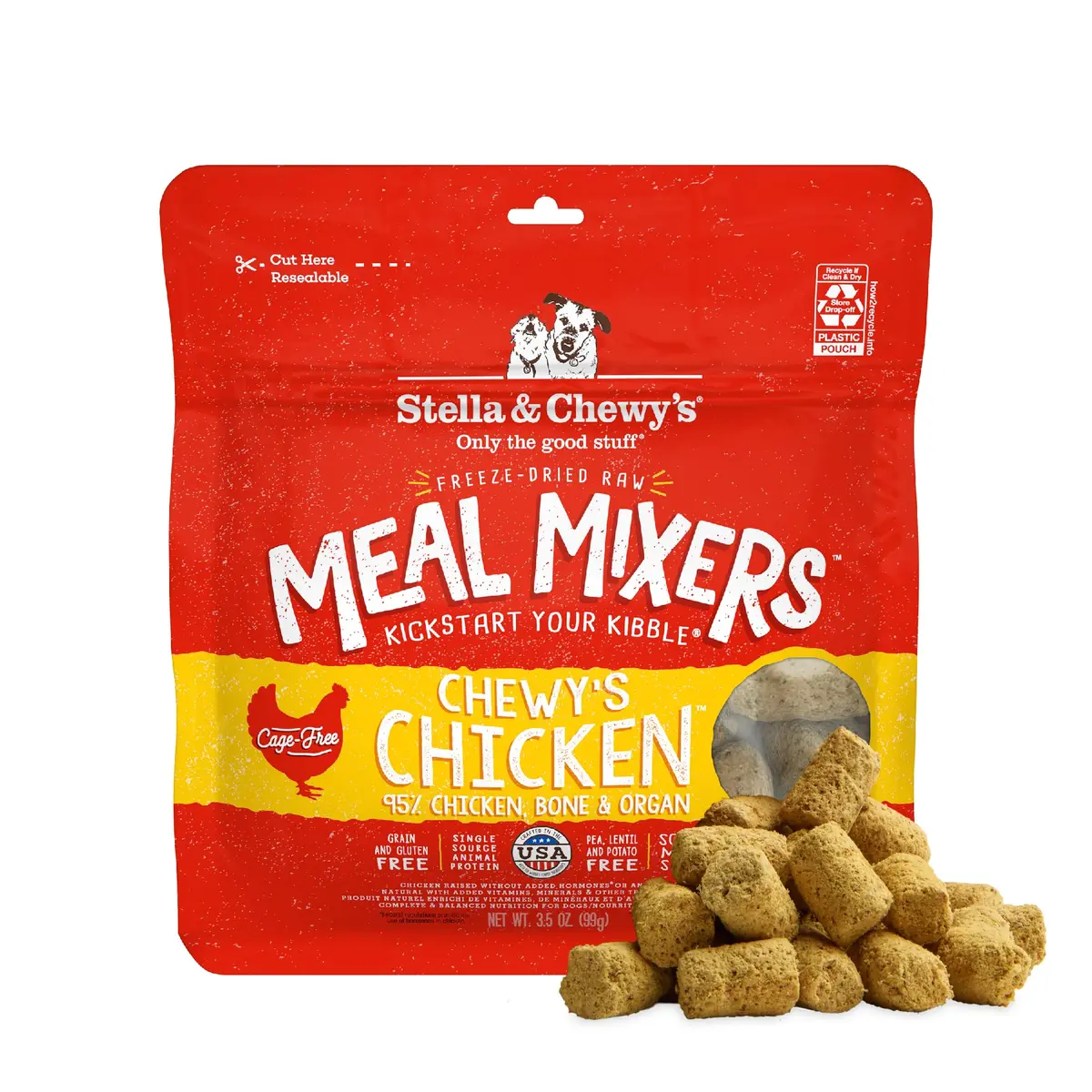 Stella & Chewy's Freeze-Dried Raw Chicken Meal Mixers Dog Food Topper 3.5oz (99g) | Picky Eater Approved - main product image
