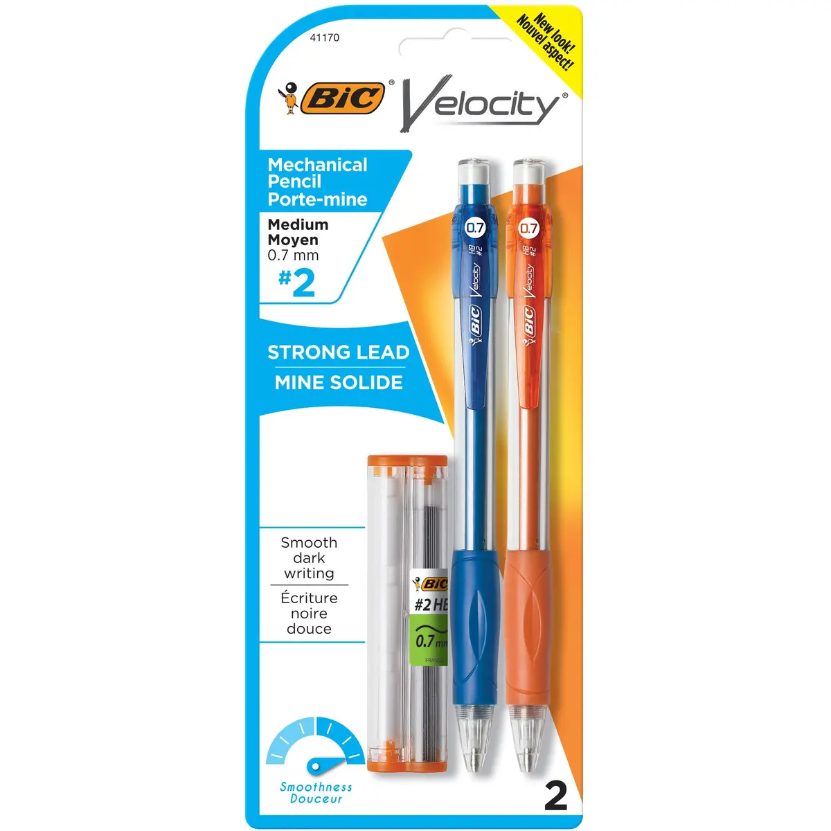 BIC Velocity Mechanical Pencils, 2-Count Pack, Medium Point, 0.7mm | Reliable, Smudge-Free Writing - main product image