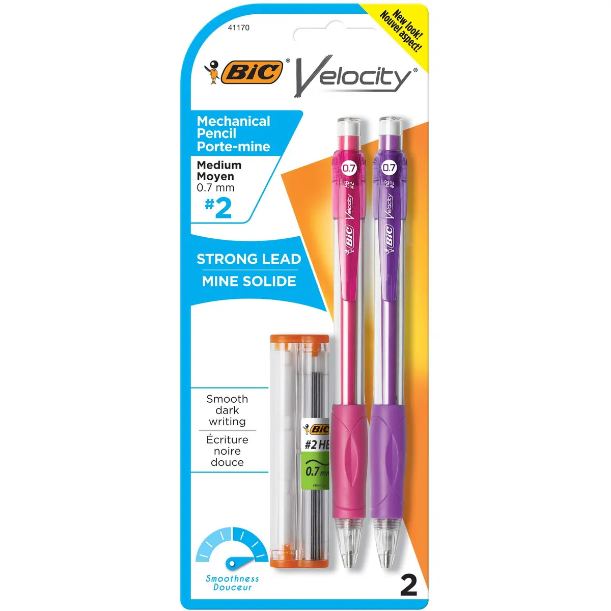 BIC Velocity Mechanical Pencils, 2-Count Pack, Medium Point, 0.7mm | Reliable, Smudge-Free Writing - view 2