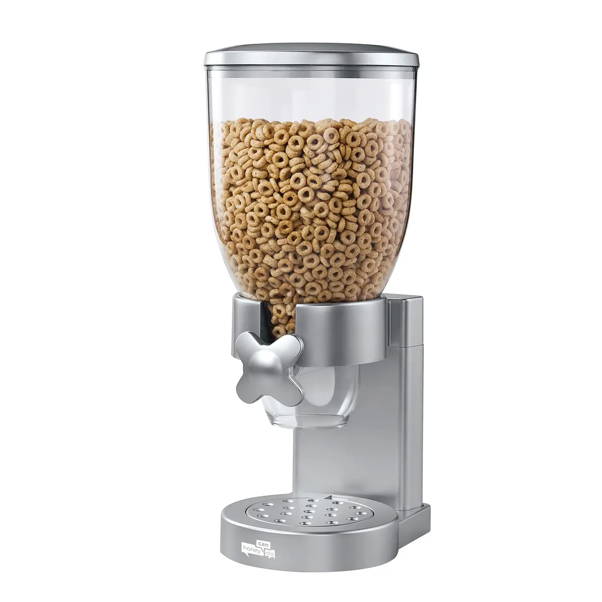 Honey-Can-Do Zevro Indispensable Single Dry Food Dispenser Silver 473ml (17.5 oz) | Portion Control for Cereal & Dry Foods - main product image