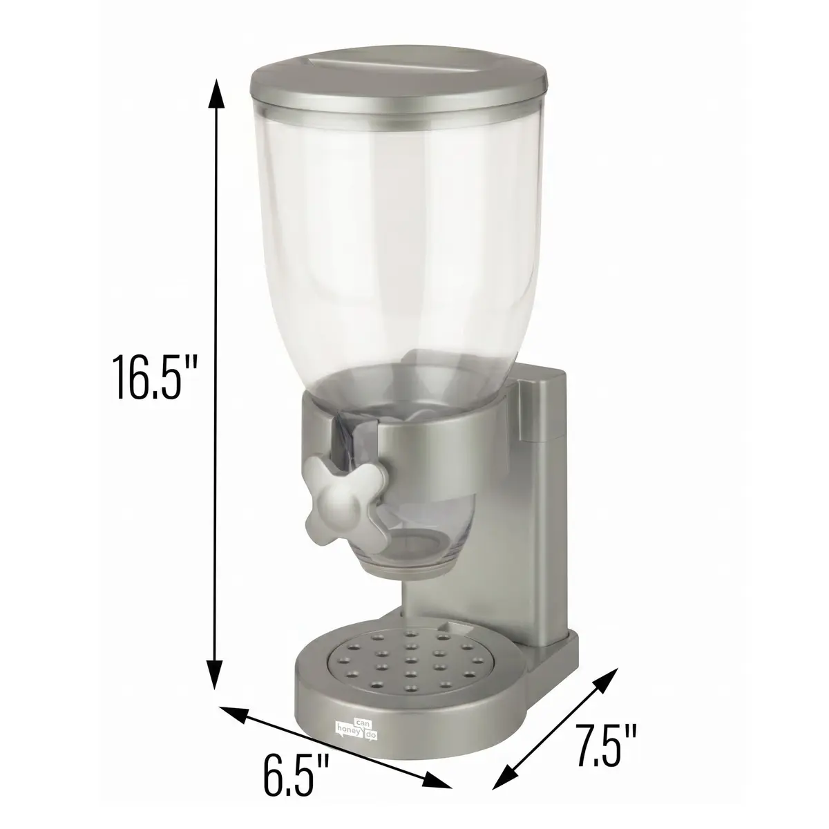 Honey-Can-Do Zevro Indispensable Single Dry Food Dispenser Silver 473ml (17.5 oz) | Portion Control for Cereal & Dry Foods - view 8