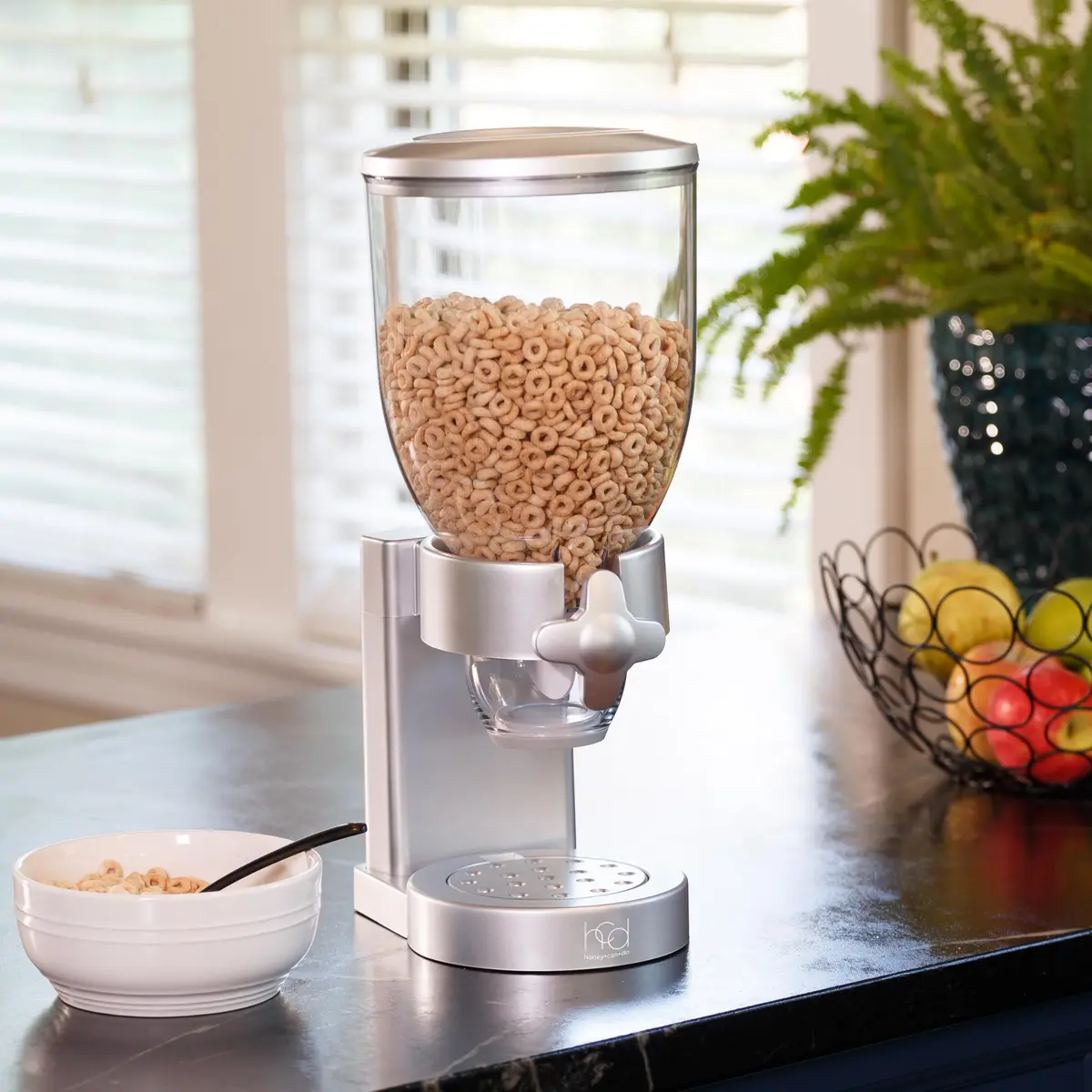 Honey-Can-Do Zevro Indispensable Single Dry Food Dispenser Silver 473ml (17.5 oz) | Portion Control for Cereal & Dry Foods - view 2