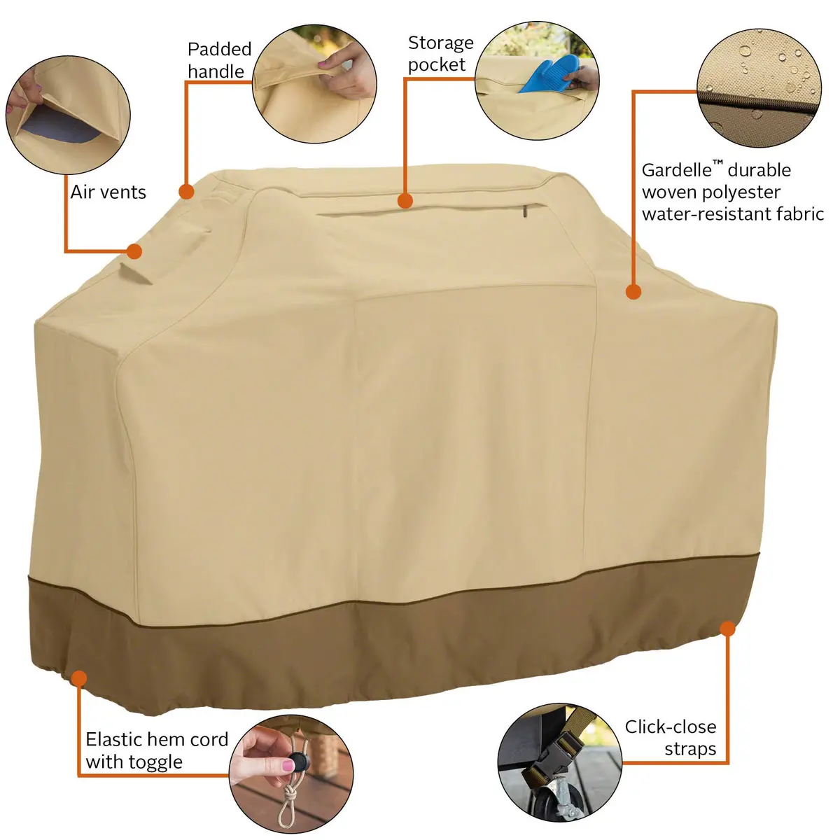 Classic Accessories Veranda Water-Resistant 72" BBQ Grill Cover | Heavy Duty Water-Resistant Fabric - view 5