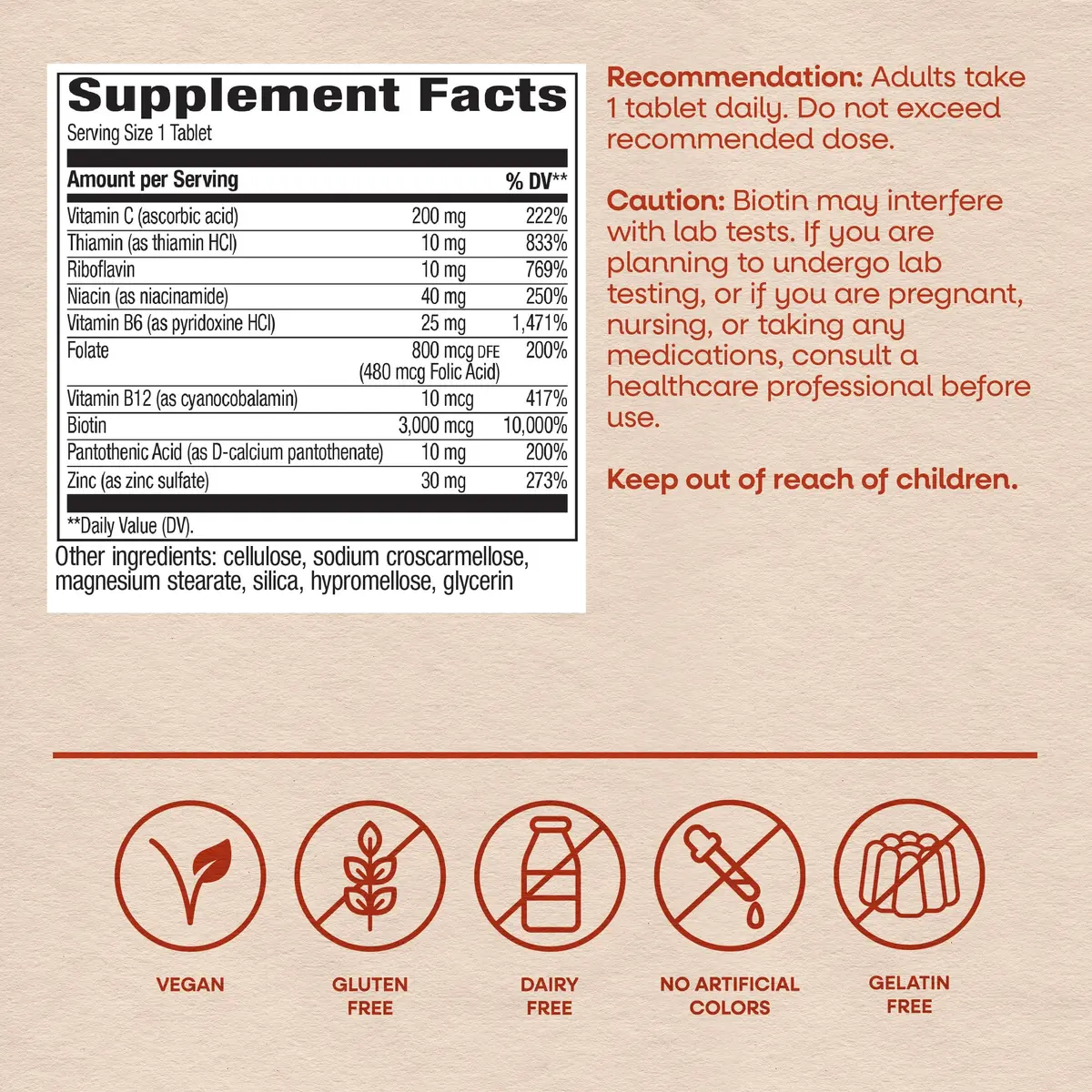 Nature's Way Biotin Forte, Hair, Skin, Nails, 3 mg | Supports Hair & Skin Wellness - view 6