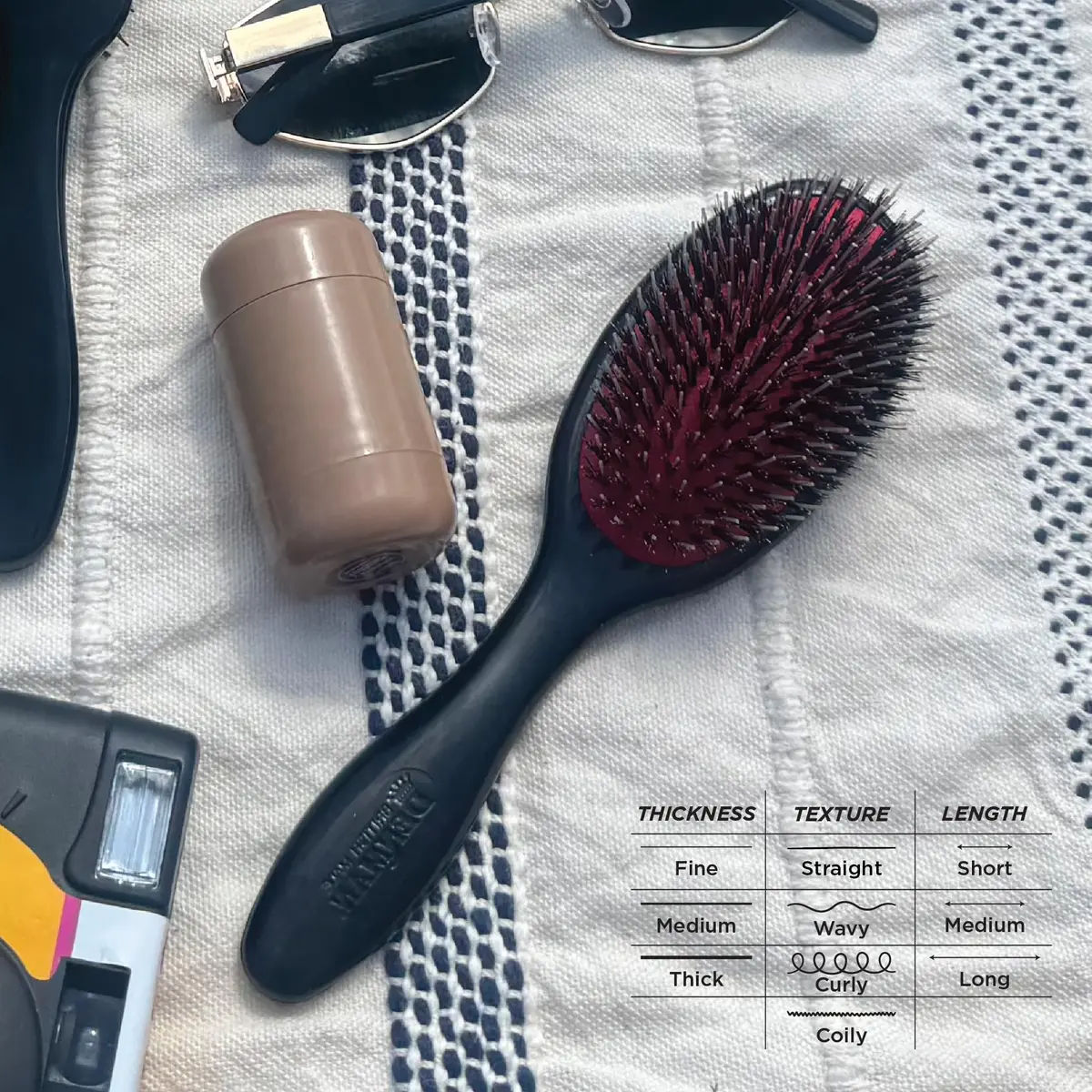 Denman D81S Cushion Hair Brush Small Black with Nylon Boar Bristles | Detangling, Smoothing, Shine - view 9