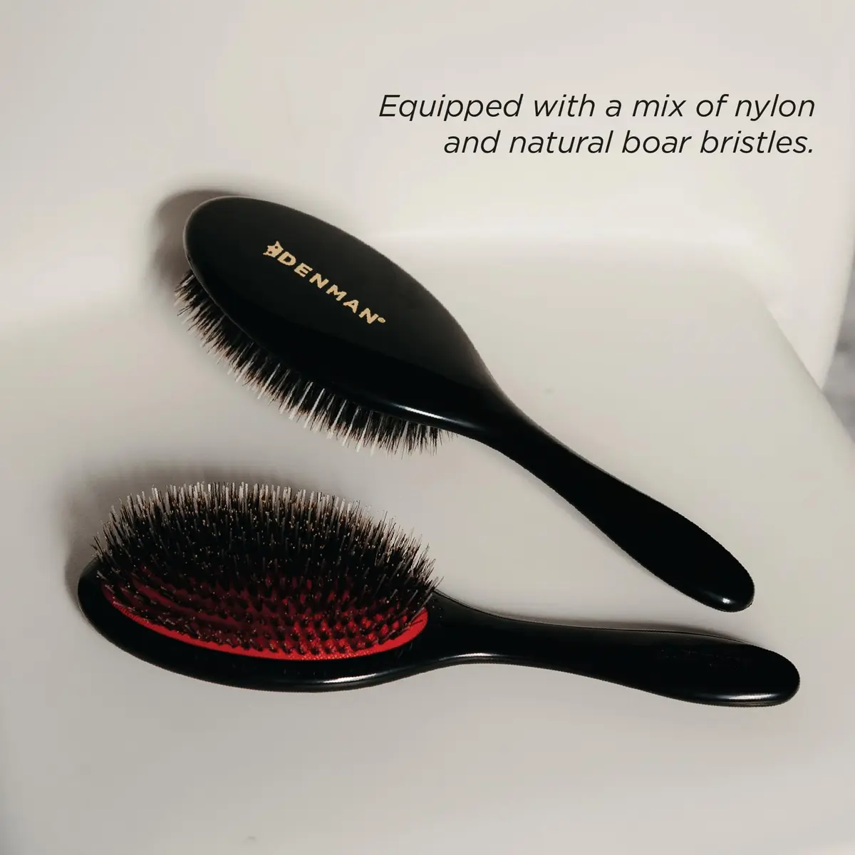 Denman Boar Bristle Hair Brush D81M – Smoothing & Shine Enhancing for Slick Back Styles, Curl Defining & Detangling - view 6