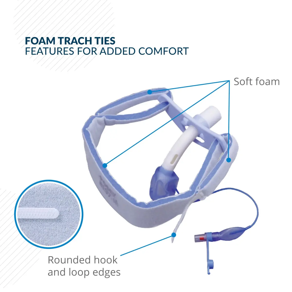 TIDI Posey Foam Trach Tie Large 60 cm (23") | Secures Tracheostomy Tube Comfortably - view 4