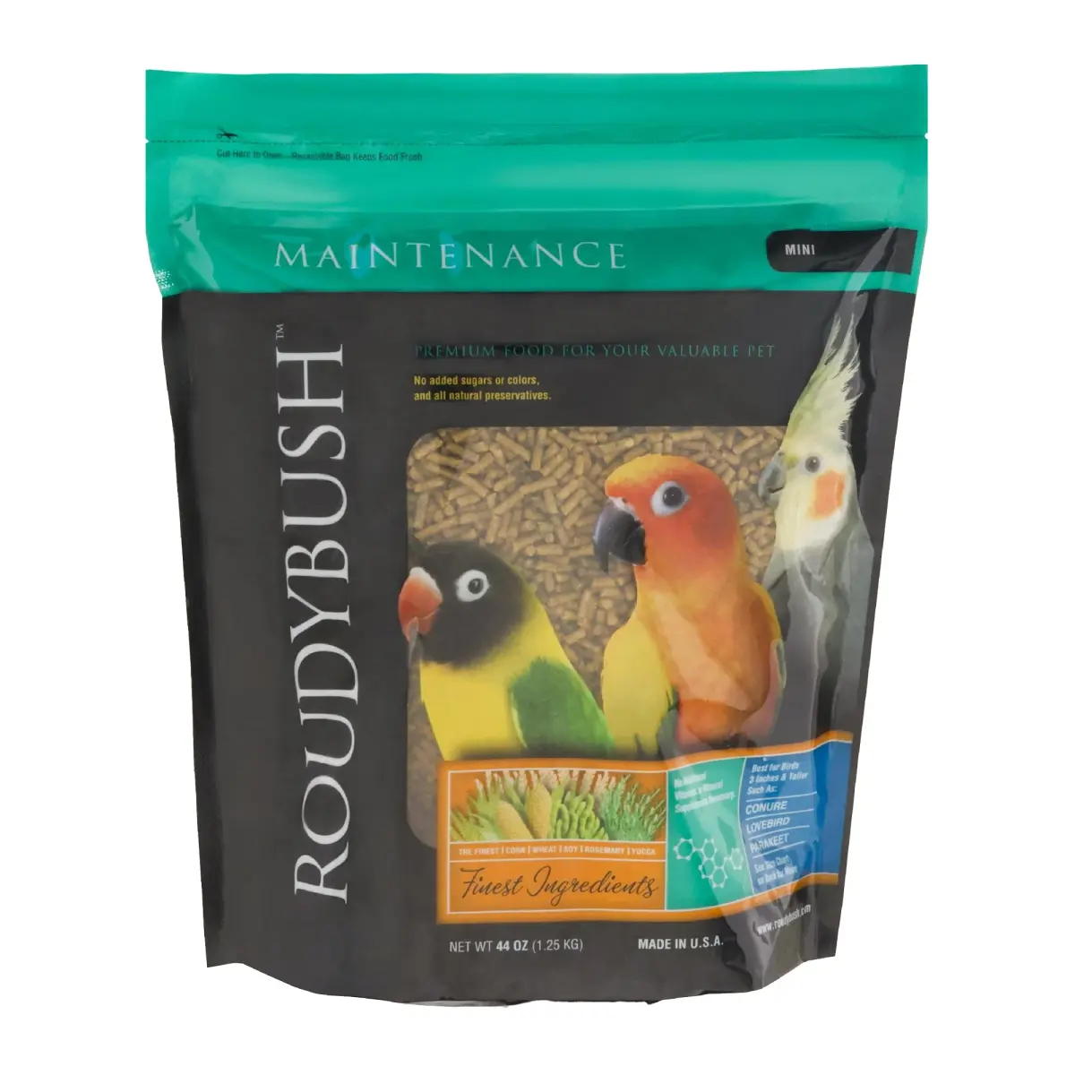 RoudyBush Daily Maintenance Bird Food Pellets 1250 g (44 oz) | Scientifically Formulated for All Life Stages - main product image
