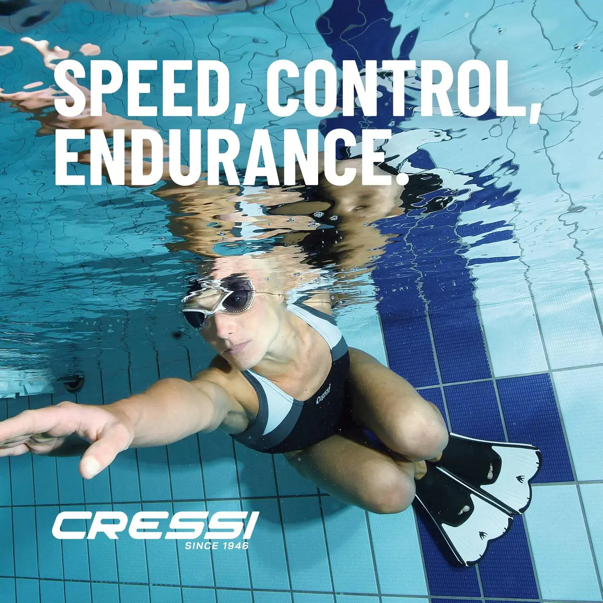 Cressi Light Swim Fins, Blue, EU 41/42 | Agile Short Blade for Pool & Snorkeling - view 7