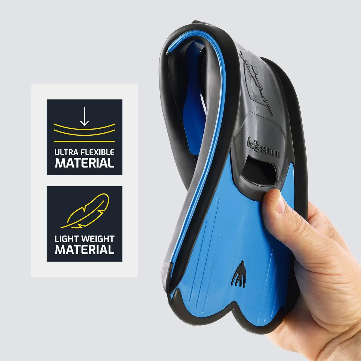 Cressi Light Short Full Foot Pocket Fins, Blue, 31/32 | Agile swim training fins for pool & snorkeling - view 4