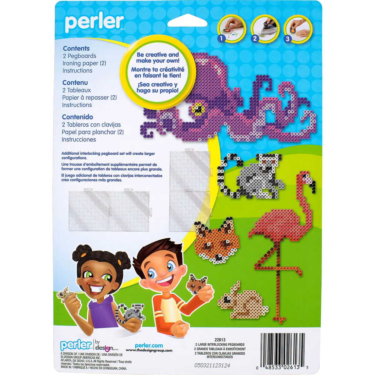 Perler Beads Funfusion Large Clear Interlocking Pegboards | Create Big Designs with Ease - view 2