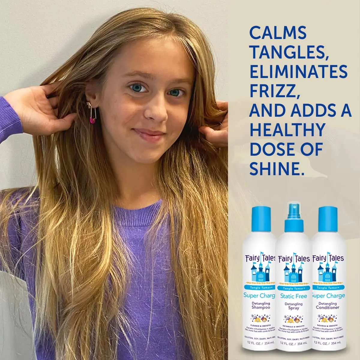 Fairy Tales Tangle Tamer Super Charge - Detangling Conditioner for Kids - Paraben Free, Sulfate Free, Gluten Free, Nut Free - 12 oz | Nourishing, gentle detangler for unruly hair - view 3