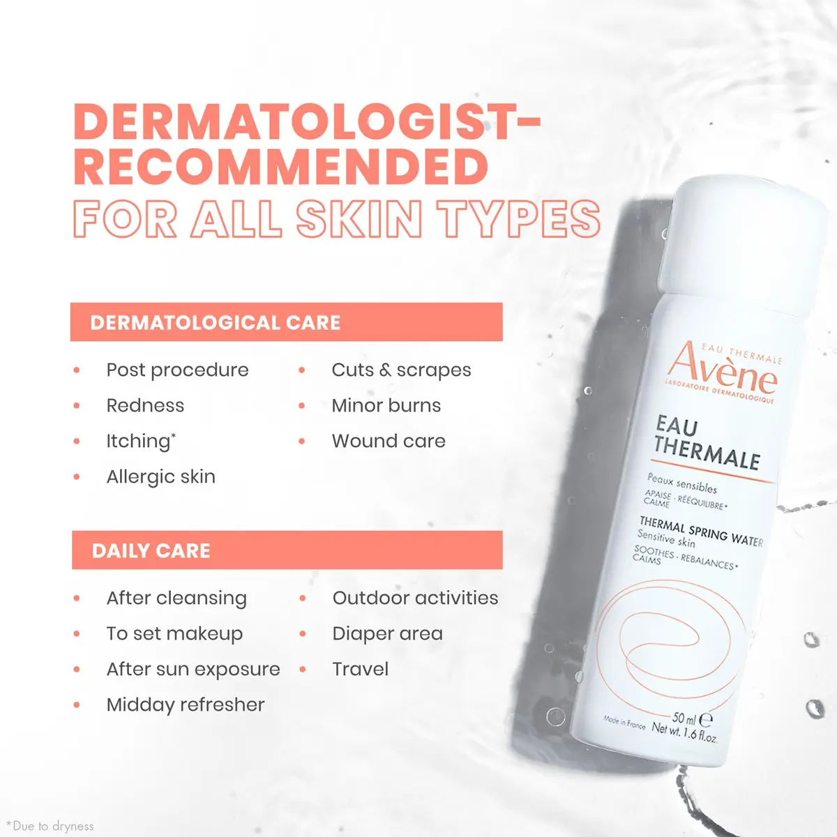 Eau Thermale Avène Thermal Spring Water Spray 50ml (1.6 Fl Oz) | Soothes Sensitive Skin - view 6