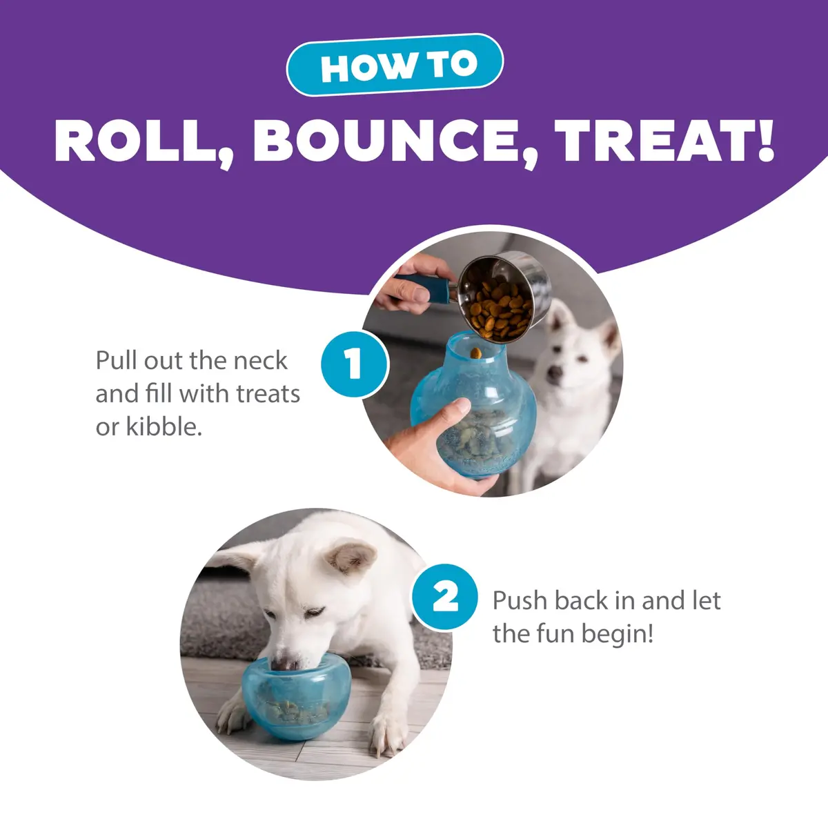 Outward Hound Snoop Interactive Treat Dispenser Dog Toy, Blue, 5" | Mental Stimulation & Slow Feeding - view 6