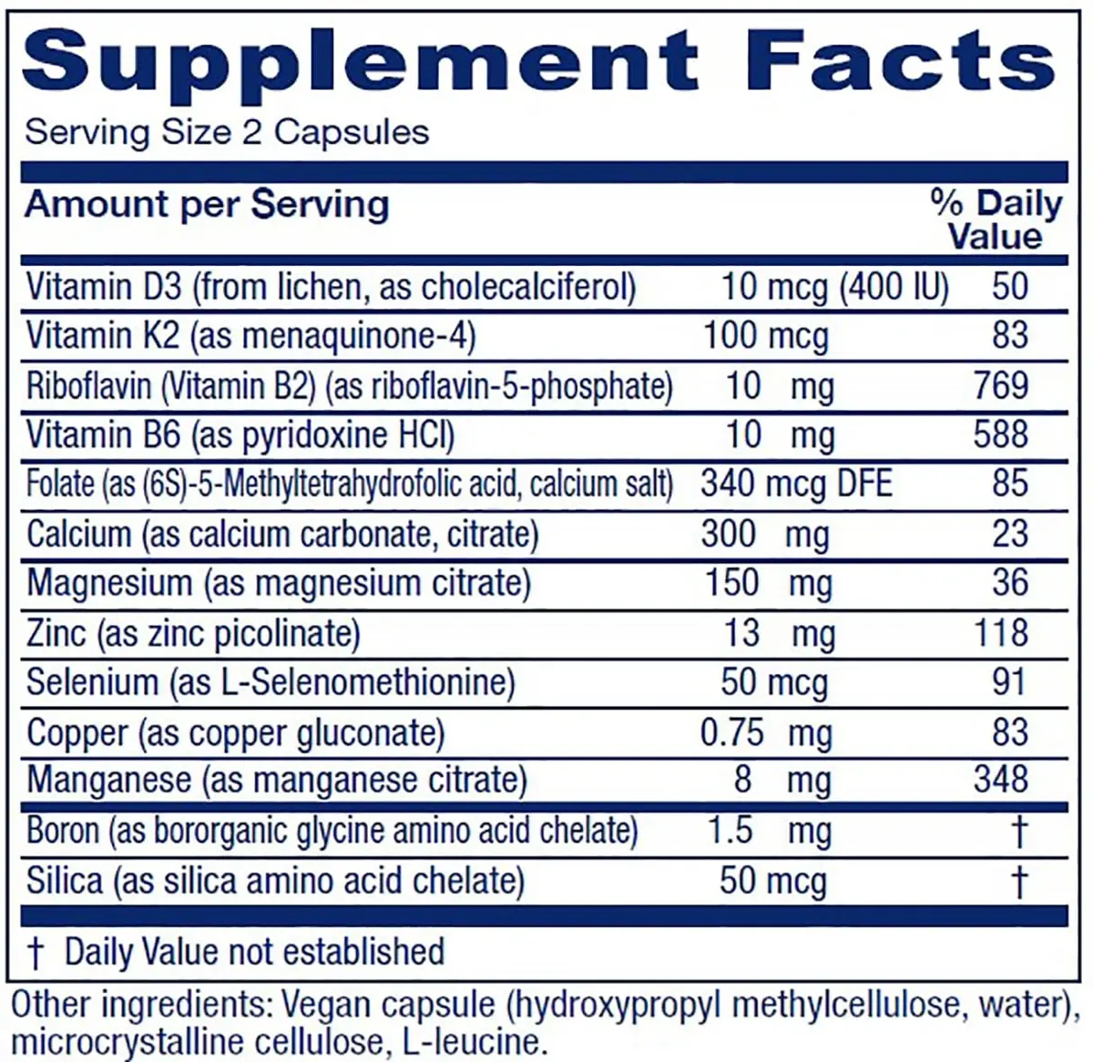 Vitanica OsteoBlend Bone Support Vegan 240 Capsules | Supports Bone Health & Density - view 2