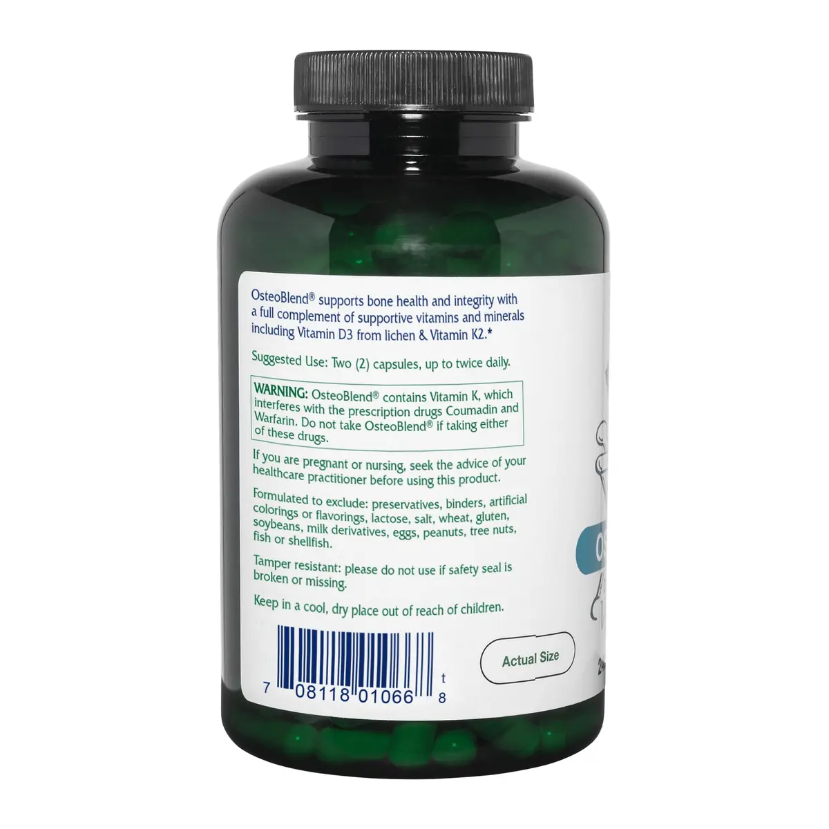 Vitanica OsteoBlend Bone Support Vegan 240 Capsules | Supports Bone Health & Density - view 3