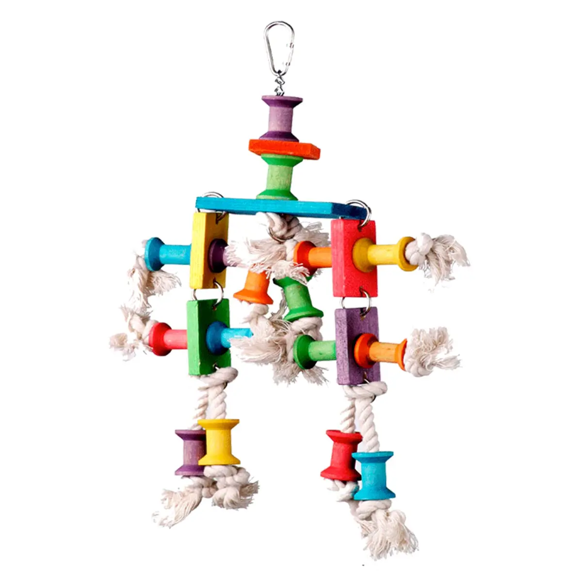 Super Bird Creations Dancing Spools Bird Toy with Cotton Rope for Medium Birds | 33cm (13" L x 8" H x 2" W) - view 8