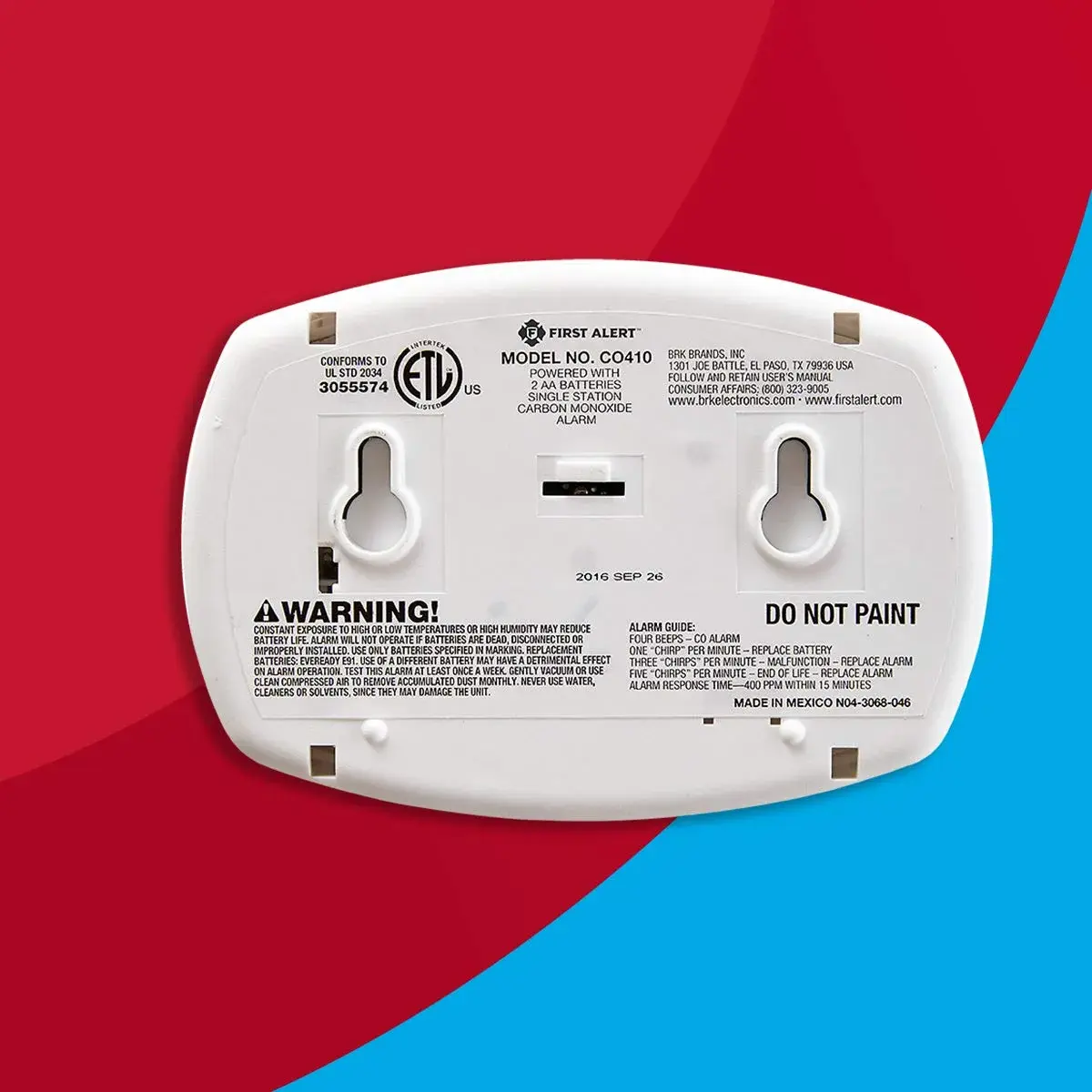 First Alert Battery Carbon Monoxide Alarm with Digital Display & Electrochemical Sensor | 236g (8.3oz) - view 5