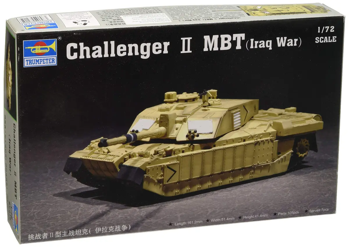 FALLER Trumpeter 1/72 British Challenger II Iraq Main Battle Tank | Art Craft Kit for Military Model Building - main product image