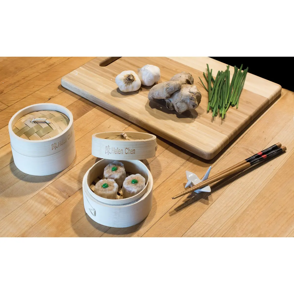 Helen's Asian Kitchen Bamboo Dim Sum Steamer Basket with Lid, 4 Inch (10 cm) 1-Tier | Authentic Asian Cooking - view 6