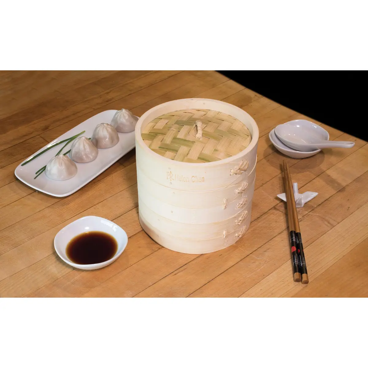 Helen's Asian Kitchen Bamboo Dim Sum Steamer Basket with Lid, 4 Inch (10 cm) 1-Tier | Authentic Asian Cooking - view 8