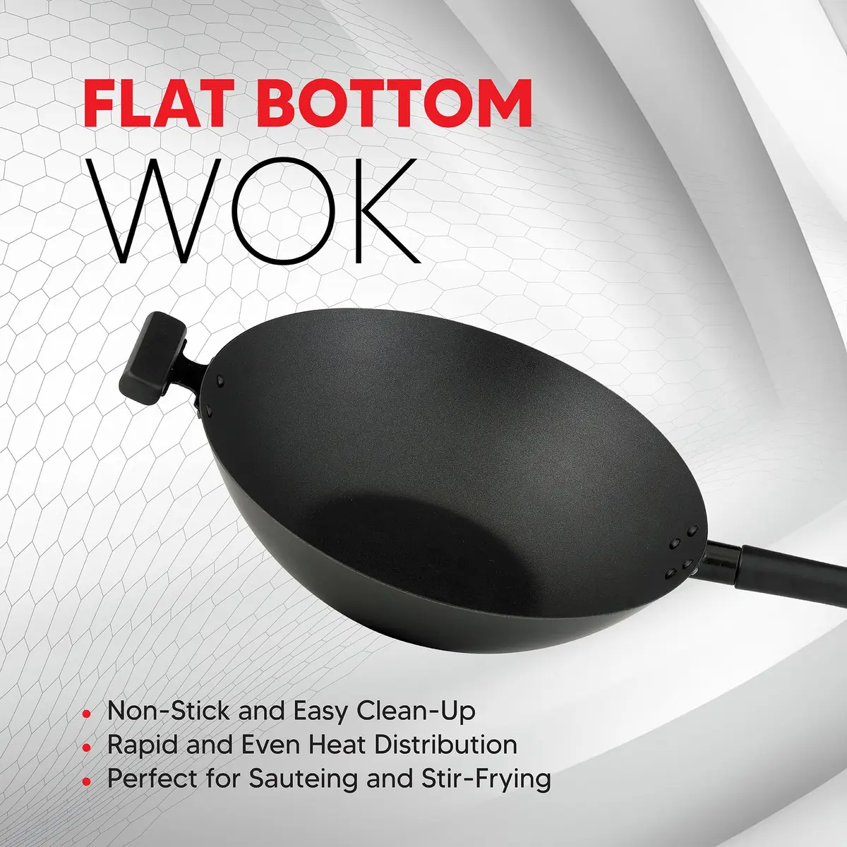 Helen's Asian Kitchen Premium Excalibur Non-Stick Wok, 14-Inch Flat Bottom | Traditional Asian Cooking Performance - view 2