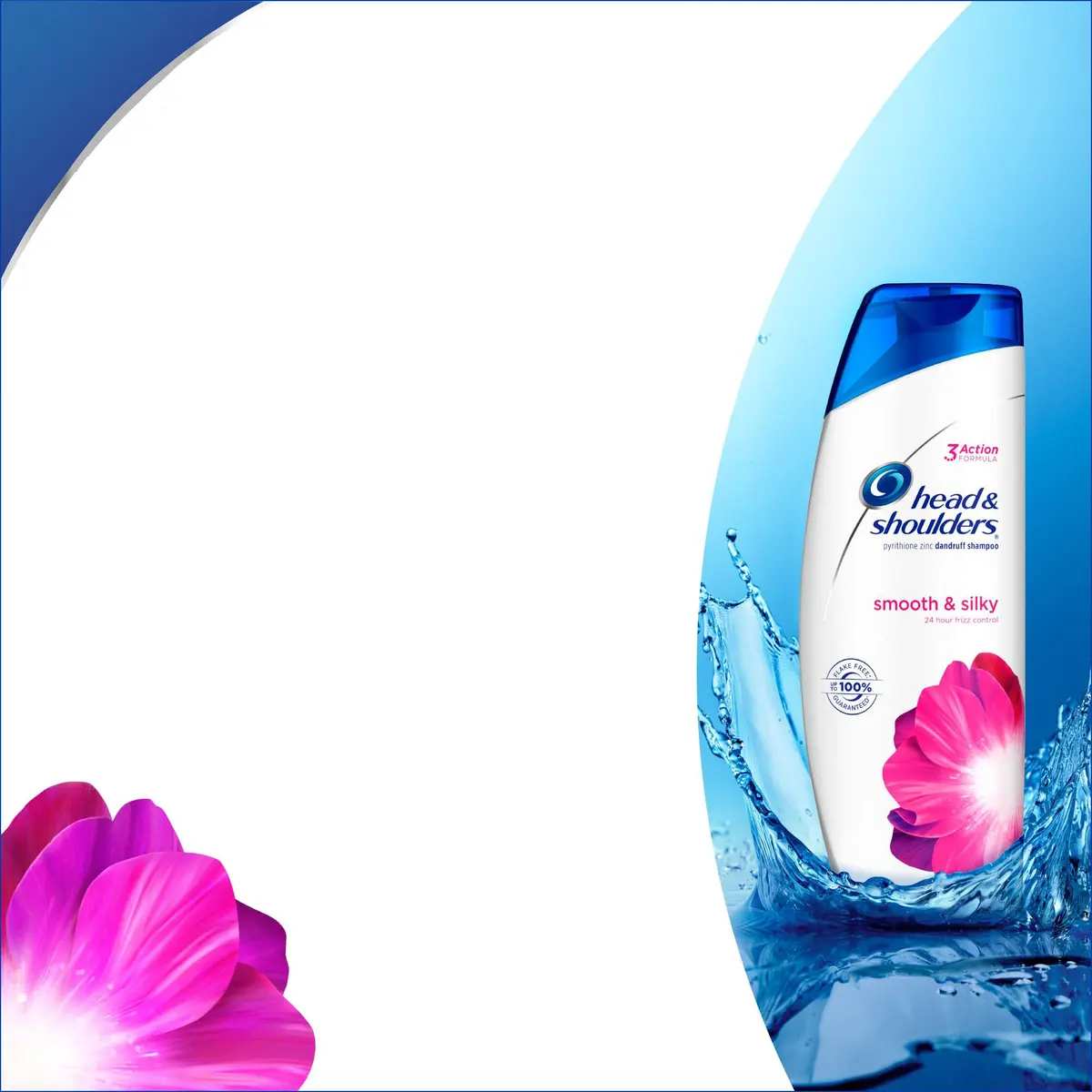 Head & Shoulders Smooth & Silky Anti-Dandruff Shampoo 399ml (13.5 Fl Oz) | 24-Hour Frizz Control - view 4