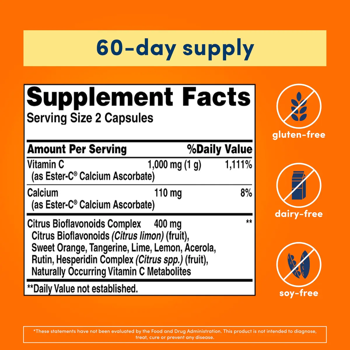 American Health Ester-C w/Citrus Bioflavonoids Capsules, 500mg | 120ct immune support - view 2